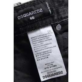 Men's Washed Pattern Patchwork Buttons Distressed Jeans
