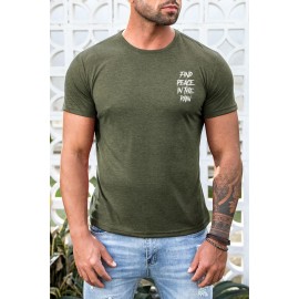 Green Find Peace In The Pain Slim-fit Men's T-shirt
